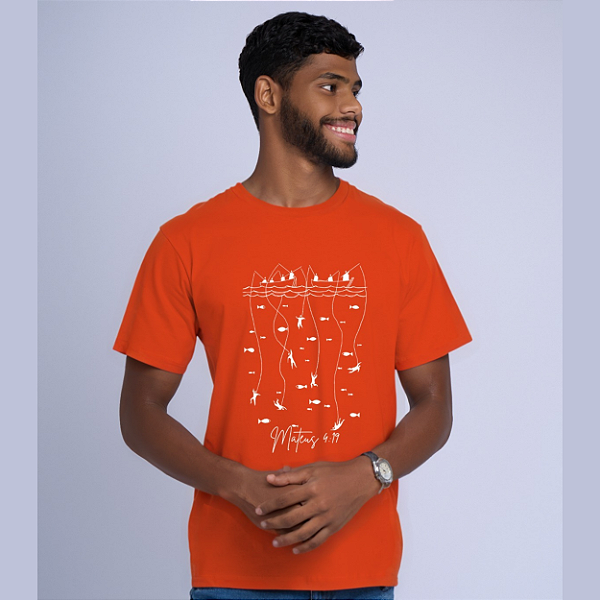 Camiseta Masculina Telha - Mateus 4.19