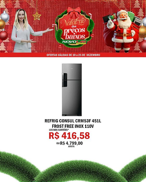 REFRIG CONSUL CRM53F 451L FROST FREE INOX 110V