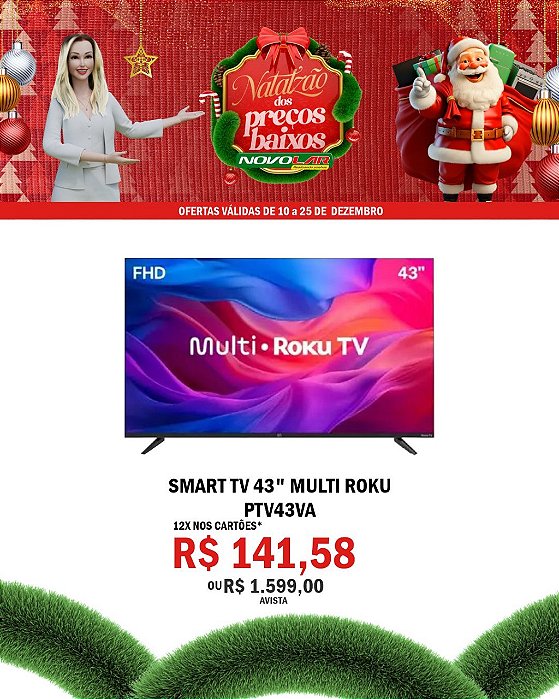 SMART TV 43" MULTI ROKU PTV43VA