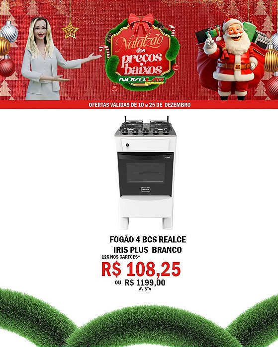 FOGÃO 4 BCS REALCE IRIS PLUS BRANCO