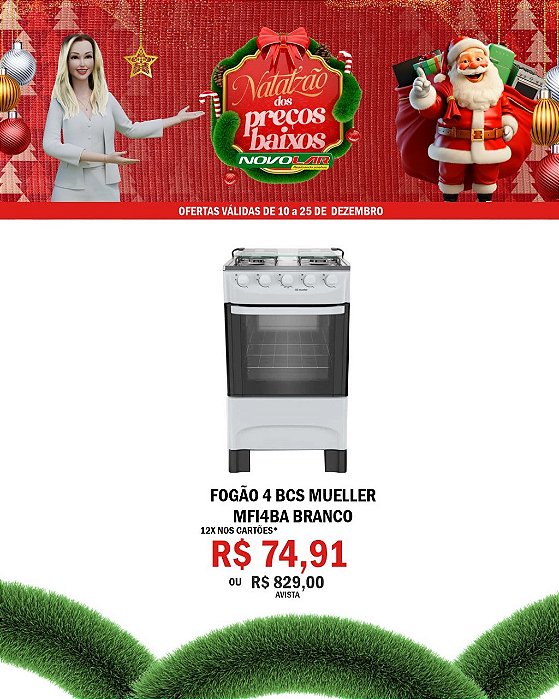 FOGÃO 4 BCS MUELLER MFI4BA BRANCO
