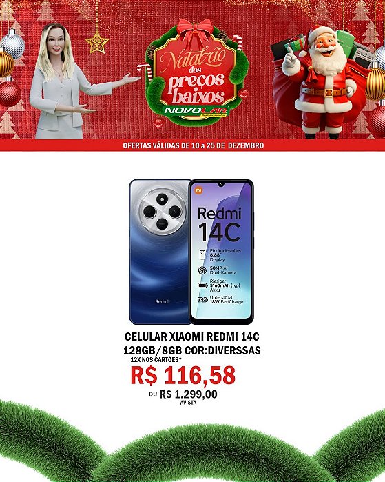 CELULAR XIAOMI REDMI 14C 128GB/8GB COR:DIVERSSAS