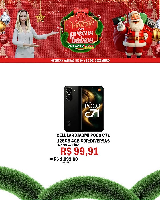 CELULAR XIAOMI POCO C71 128GB 4GB COR:DIVERSAS