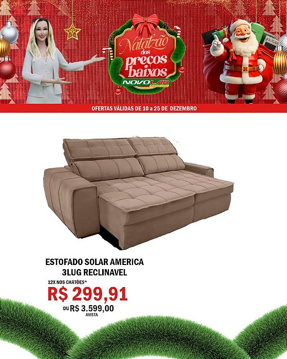 ESTOFADO SOLAR AMERICA 3LUG RECLINAVEL