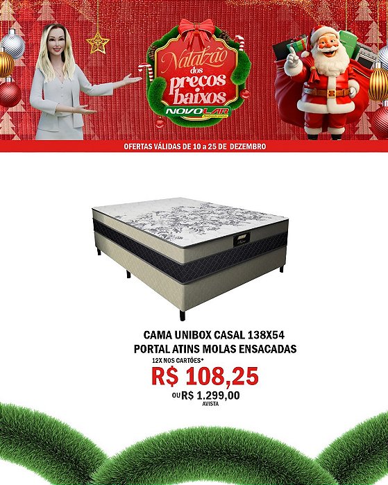 CAMA UNIBOX CASAL 138X54 PORTAL ATINS MOLAS ENSACADAS