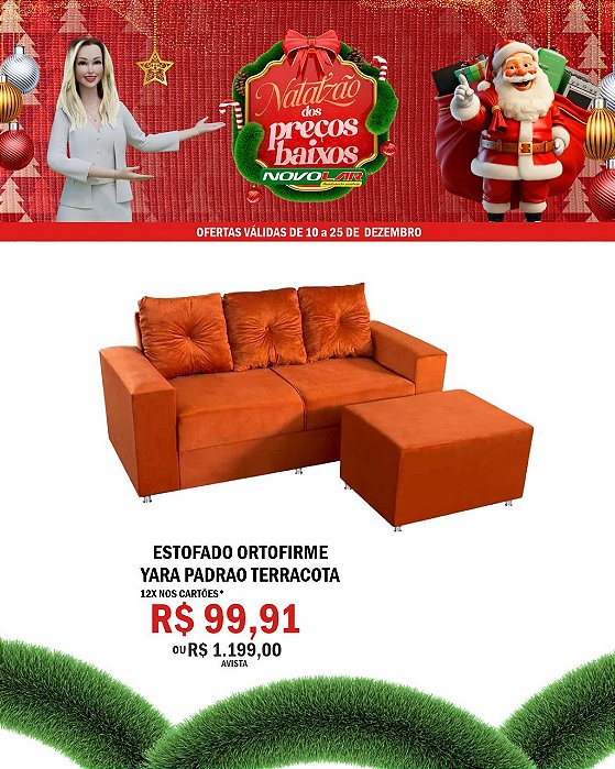 ESTOFADO ORTOFIRME YARA PADRAO TERRACOTA