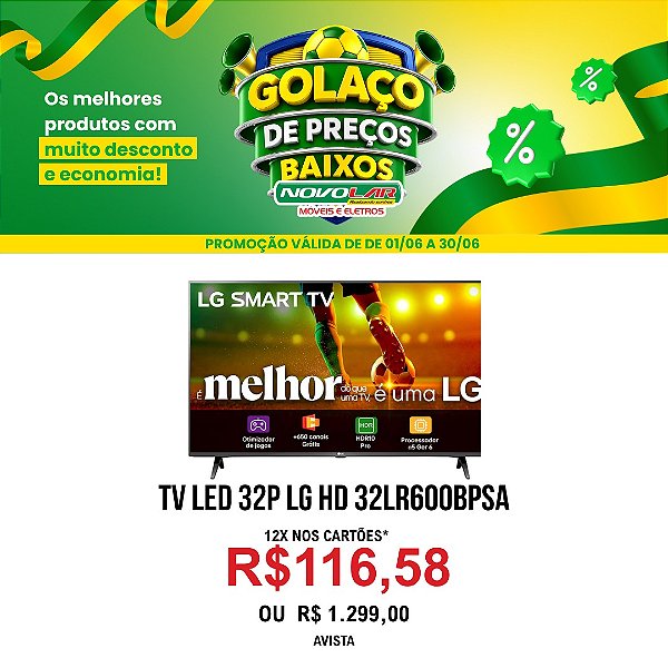 TV LED 32P LG HD 32LR600BPSA