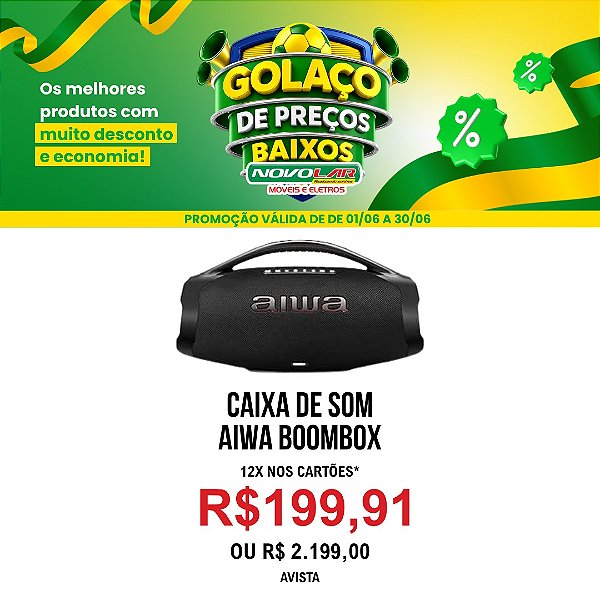 CAIXA DE SOM AIWA BOOMBOX PRETA