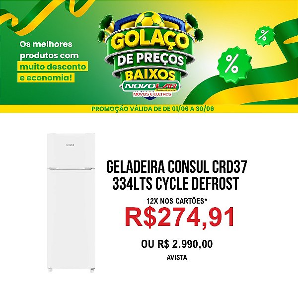GELADEIRA CONSUL CRD37 334L CYCLE DEFROST BRANCA