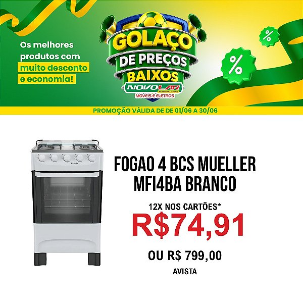 FOGAO 4 BCS MUELLER MFI4BA BRANCO