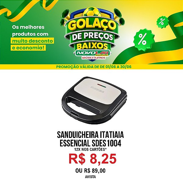 SANDUICHEIRA ITATIAIA ESSENCIAL SDES1004 PRETA/INOX