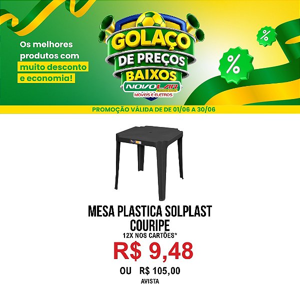 MESA PLASTICA SOLPLAST COURIPE PRETA