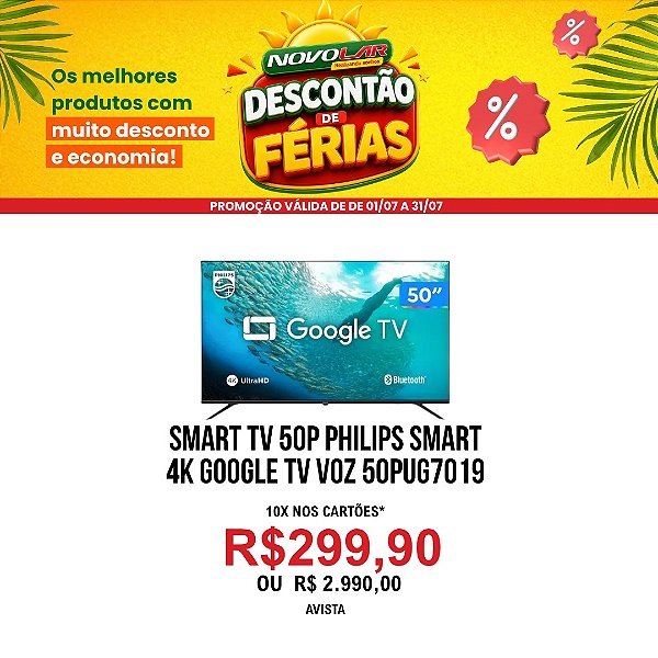 SMART TV 50P PHILIPS SMART 4K GOOGLE TV VOZ 50PUG7019