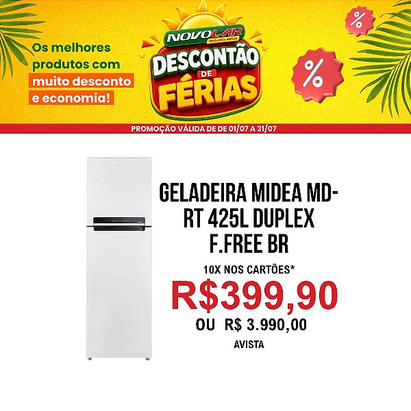 GELADEIRA MIDEA MD-RT 425L DUPLEX FROST FREE BRANCA