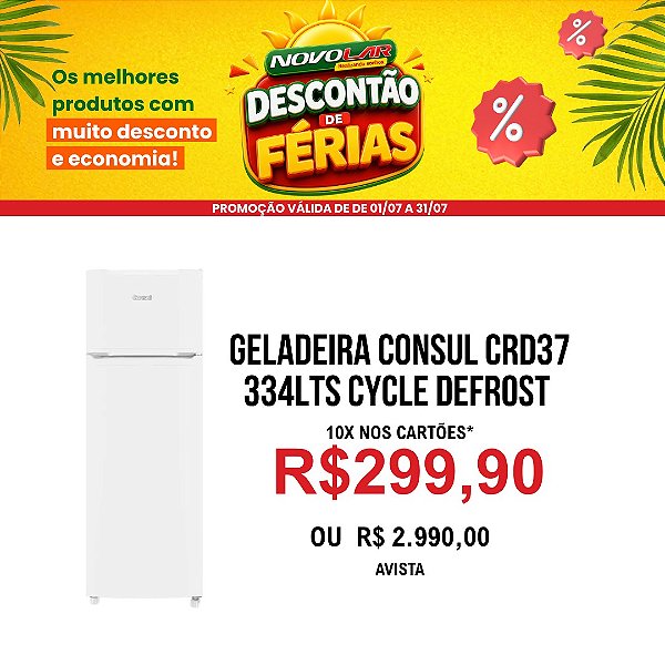 GELADEIRA CONSUL CRD37 334L CYCLE DEFROST BRANCA