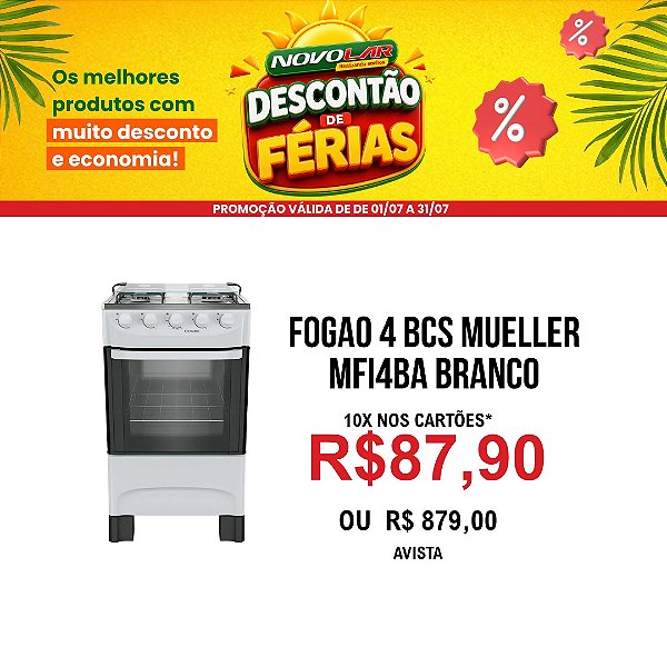 FOGAO 4 BCS MUELLER MFI4BA BRANCO