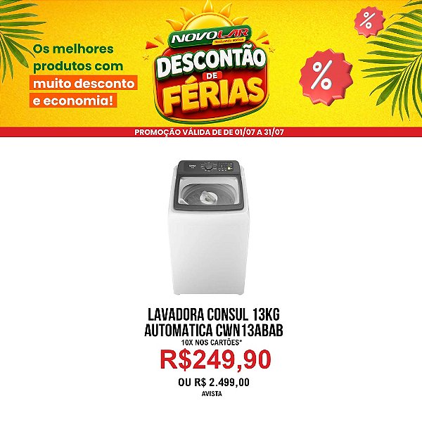 LAVADORA CONSUL 13KG AUTOMATICA CWN13ABAB