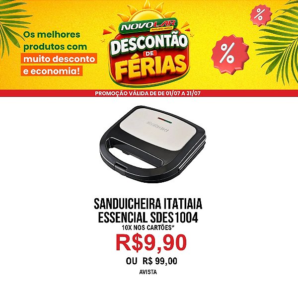 SANDUICHEIRA ITATIAIA ESSENCIAL SDES1004 PRETA/INOX