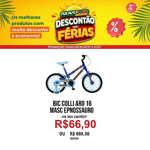 BICICLETA COLLI ARO 16 MASCULINA EPNOSSAURO