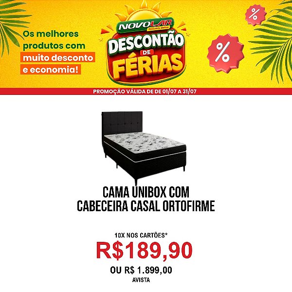 CAMA UNIBOX COM CABECEIRA CASAL ORTOFIRME