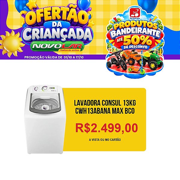 LAVADORA CONSUL 13KG CWH13ABANA MAX BCO