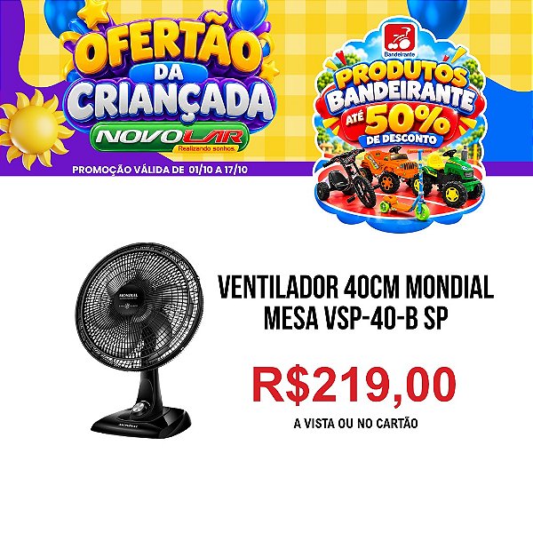 VENTILADOR 40CM MONDIAL MESA VSP-40-B SP