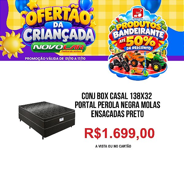 CONJ BOX CASAL 138X32 PORTAL PEROLA NEGRA MOLAS ENSACADAS PRETO