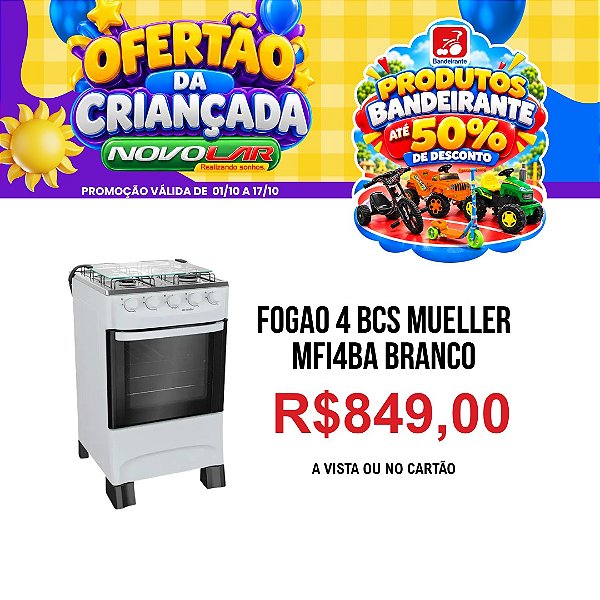 FOGAO 4 BCS MUELLER MFI4BA BRANCO