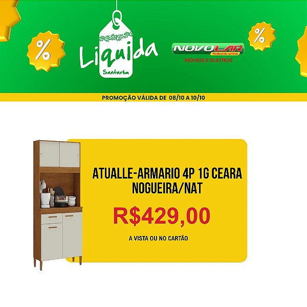 ATUALLE-ARMARIO 4P 1G CEARA NOGUEIRA/NAT