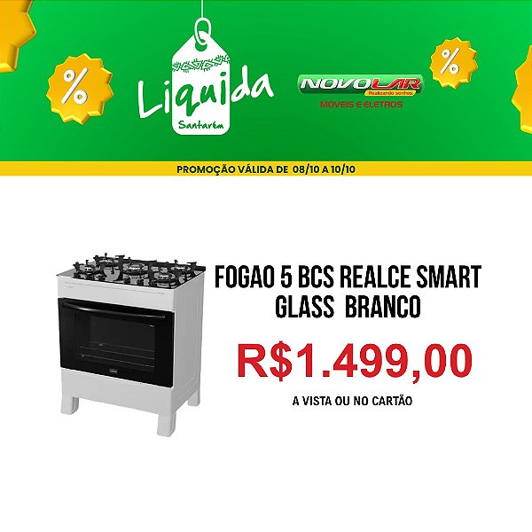 FOGAO 5 BCS REALCE SMART GLASS BRANCO
