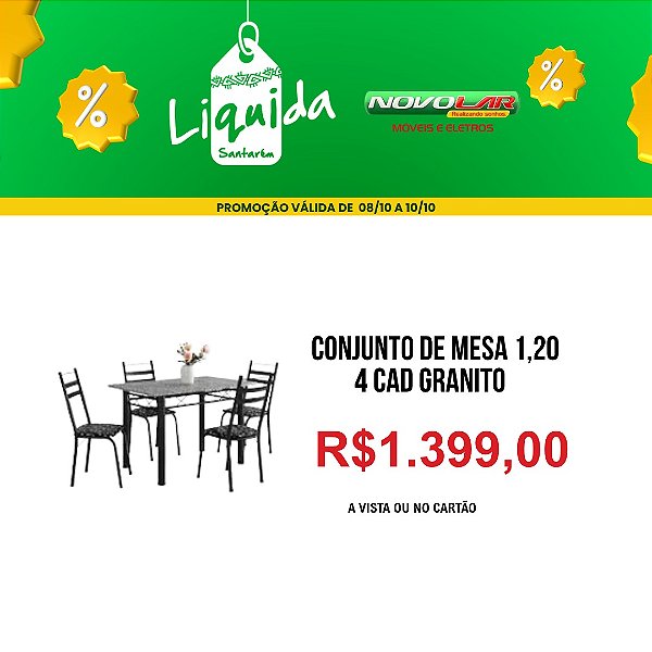 CONJUNTO DE MESA 1,20 4 CAD GRANITO