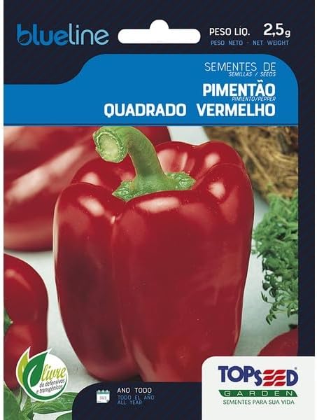 Sementes de Pimentão Vermelho Blue Line 2,5g Topseed Garden