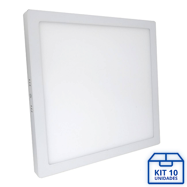 Painel LED Sobrepor Quadrado 40W Branco Frio 60x60 KIT 10 - Linluz