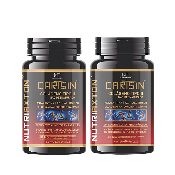 COMBO 2 CARTSIN-COLÁGENO TIPO 2 COM ASTAXANTINA - 60 CAPS