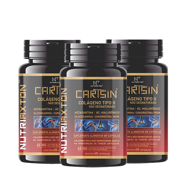 COMBO 3 CARTSIN - COLÁGENO TIPO 2 COM ASTAXANTINA