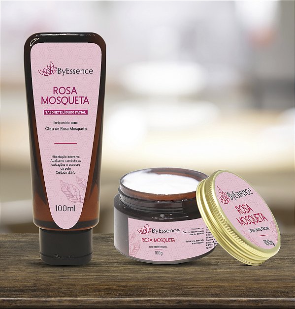 Kit Hidratante + Sabonete Líquido Facial Rosa Mosqueta ByEssence
