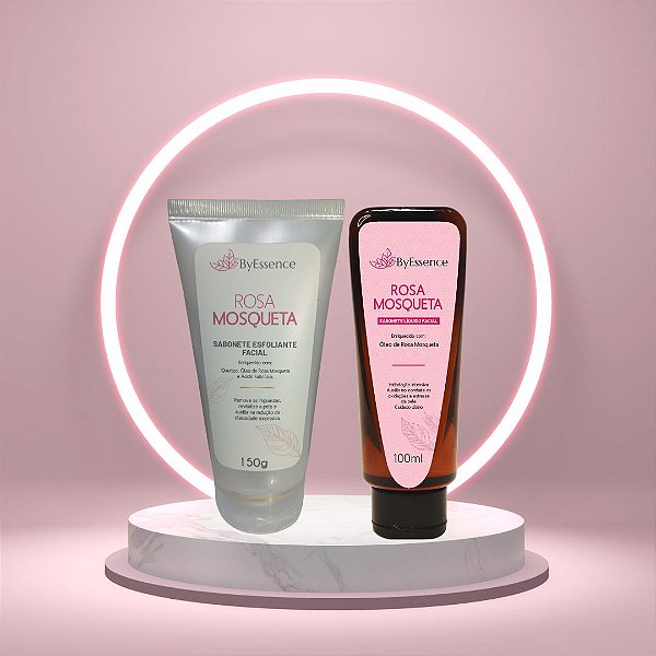 Kit Sabonete Facial Rosa Mosqueta e Sabonete Esfoliante Facial Rosa Mosqueta
