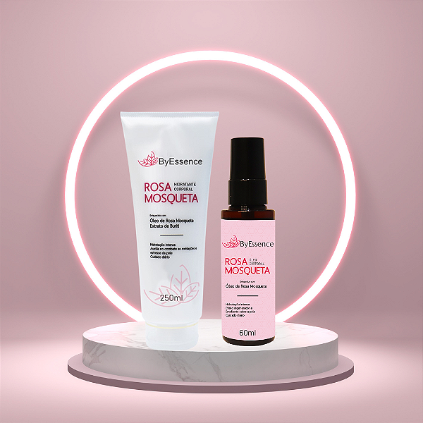 Kit Corporal - Hidratante Corporal Rosa Mosqueta 250ml e Óleo Corporal Rosa Mosqueta 60ml - Byessence