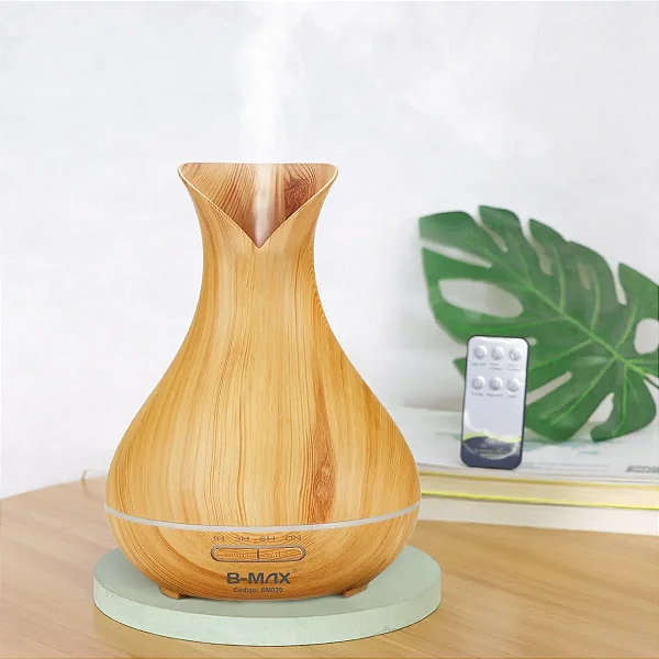 Difusor Ultrassonico Aromaterapia 400ml Cor Marrom-claro