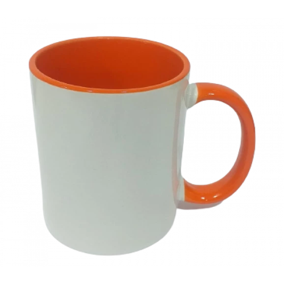 CANECA DE PORCELANA 325ML - ALÇA E INTERIOR COLORIDO