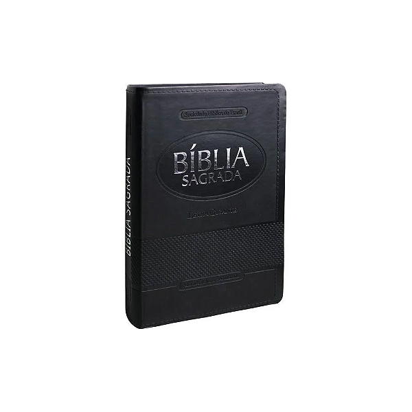 BÍBLIA SAGRADA ARA - CAPA FLEXÍVEL EM COURO/PRETA - LETRA GRANDE