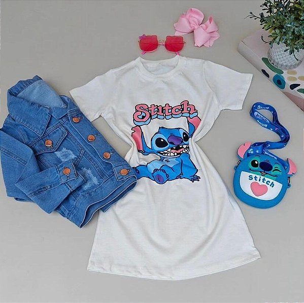 Vestido Infantil Stitch Off Menina