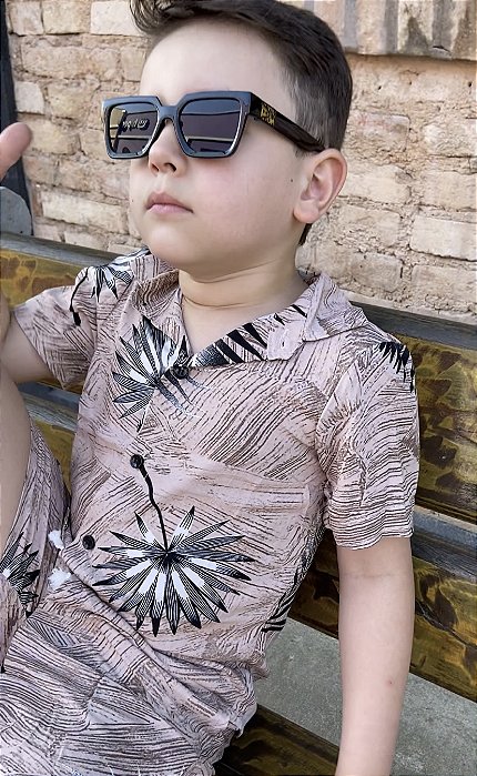 Conjunto Menino Mauricinho Verão Folhas