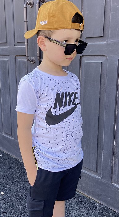 Camiseta infantil Long Line Branca