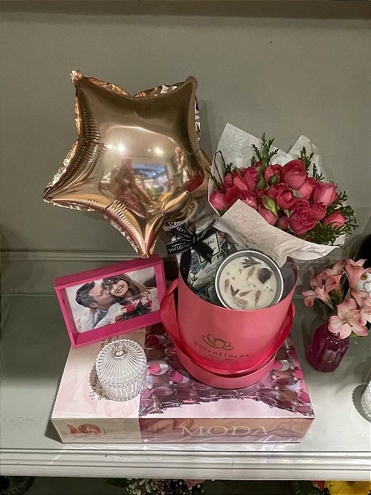 Box Amor Eterno | Presente Delicado com Rosas, Porta-Retrato e Aromas