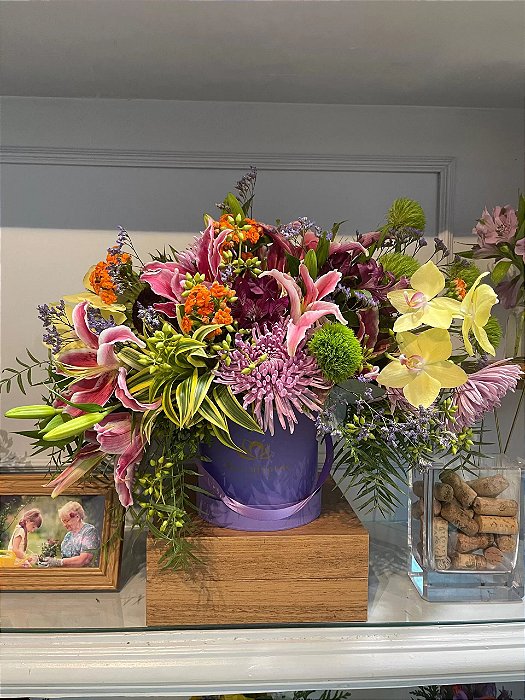 Box Lilás Flores Nobres P