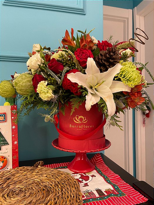 Box Flower Deluxe P – Vermelho, Branco & Verde