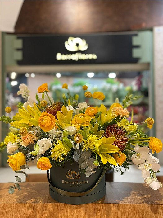 Box Solar Bloom G | Flores Nobre Em Tons Amarelo e Verde