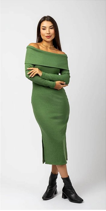 VESTIDO OMBRO A OMBRO VERDE