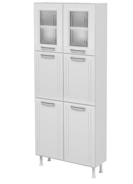 PANELEIRO DUPLO 1,93x80cm 2P C/ VIDRO TURQUESA BRANCO - TELASUL